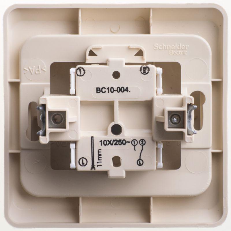 Переключатель проходной 1-кл. СП Этюд 10А IP20 крем. SchE BC10-004K