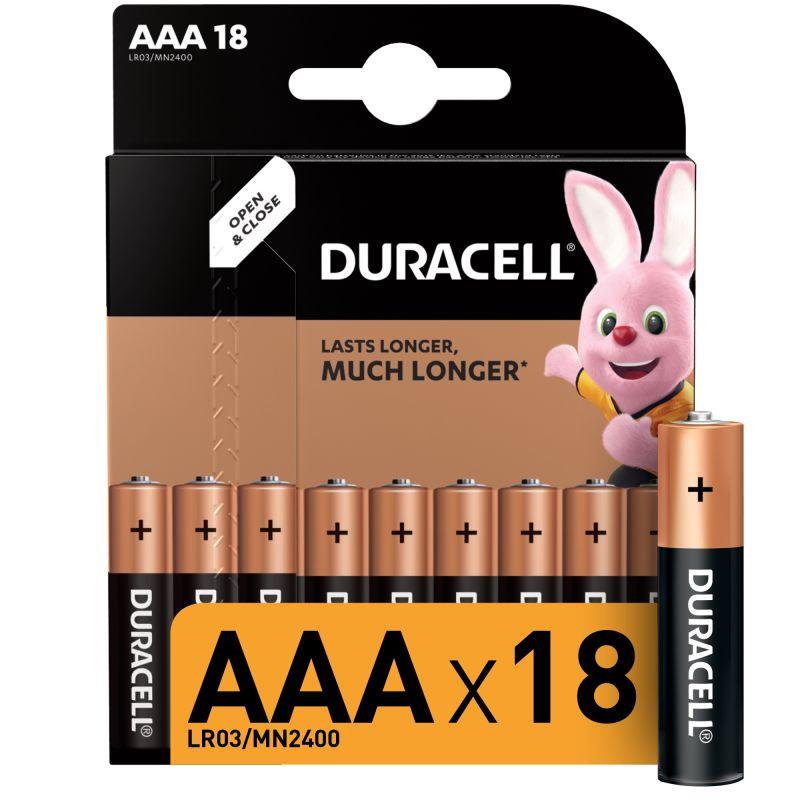 Элемент питания алкалиновый AAA/LR03-18BL Basic (блист.18шт) Duracell Б0014449