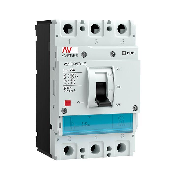 Выключатель автоматический 3п 25А 35кА AV POWER-1/3 TR AVERES EKF mccb-13-25-TR-av