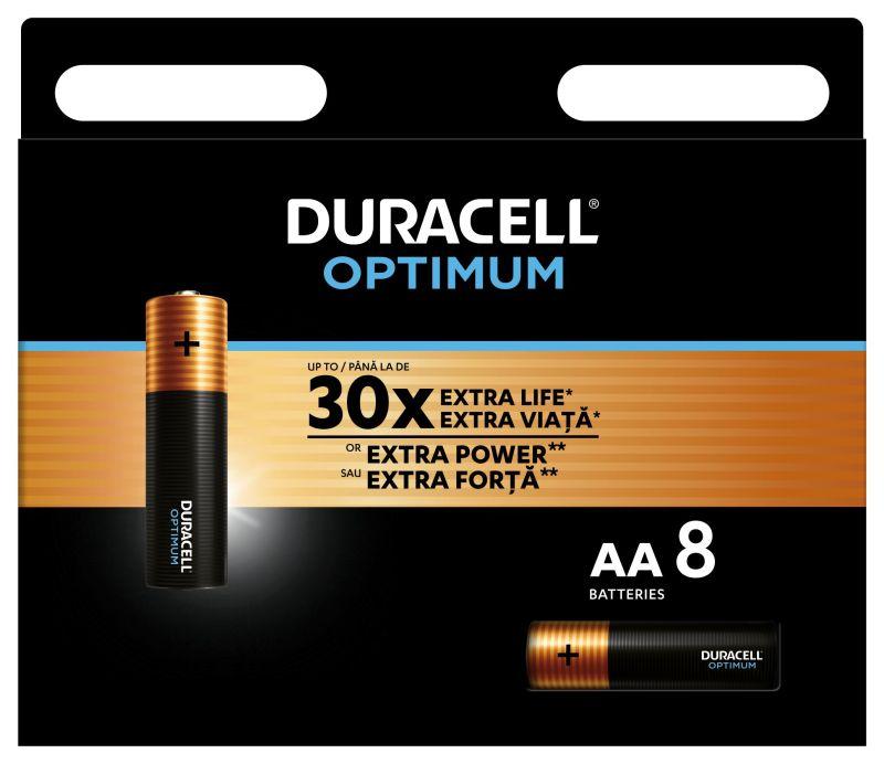 Элемент питания алкалиновый АА 1.5В LR6-8BL Optimum 5014069 (блист.8шт) Duracell Б0056024