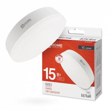 Лампа светодиодная LED-GX53-VC15Вт 4000К нейтр. бел. GX53 1350лм 230В IN HOME 4690612020822