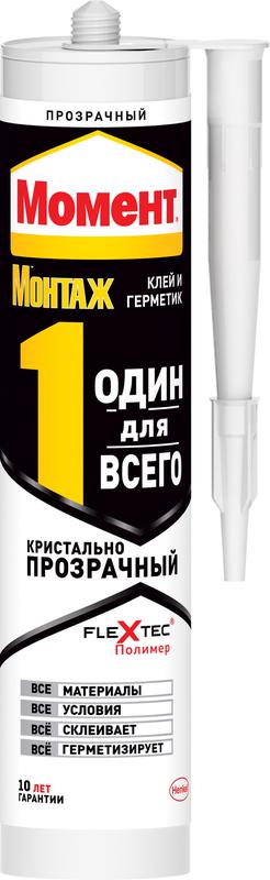 Клей-герметик Момент МОНТАЖ "Один Для Всего" 290г крист. прозр. Момент Б0033318