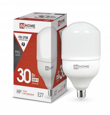 Лампа светодиодная LED-HP-PRO 30Вт 4000К нейтр. бел. E27 2850лм 230В IN HOME 4690612031071