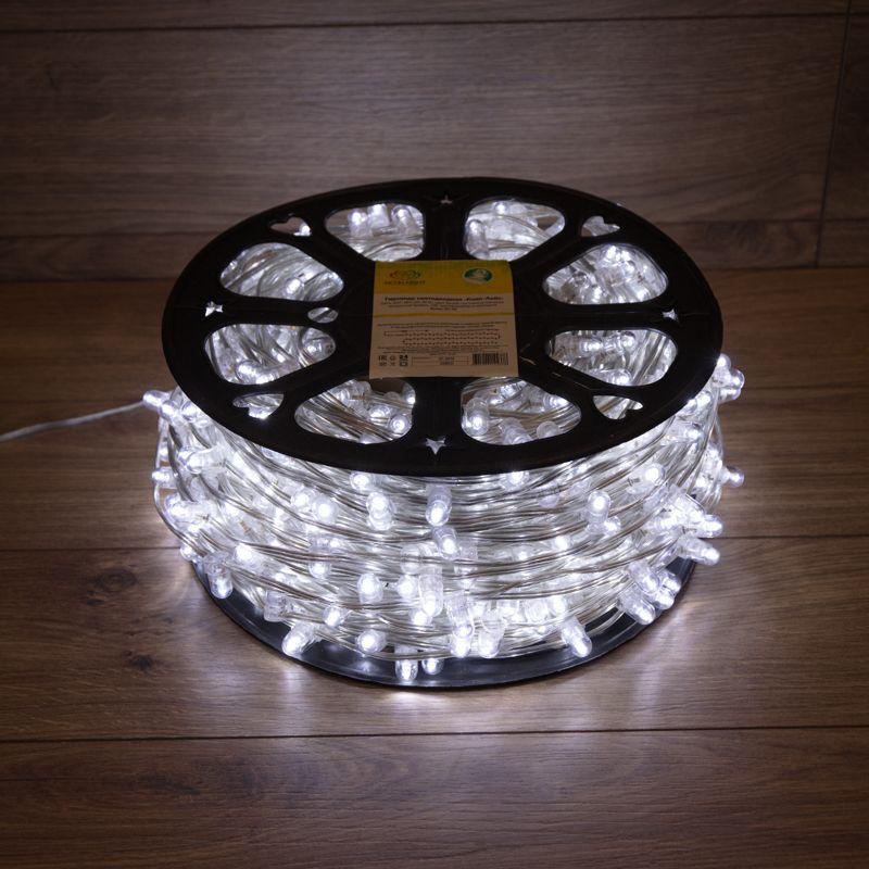 Гирлянда светодиодная "LED ClipLight" шаг 15см 665LED бел. 80Вт 12В IP65 эффект мерцания flashing бел.; провод ПВХ прозр. (уп.100м) Neon-Night 325-165